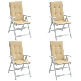 Cojines silla respaldo alto 4 uds tela beige melange 120x50x4cm en Decoración | Comprar online en Foru.es