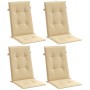 Cojines silla respaldo alto 4 uds tela beige melange 120x50x4cm en Decoración | Comprar online en Foru.es