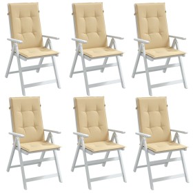 Cojines silla respaldo alto 6 uds tela beige melange 120x50x4cm en Decoración | Comprar online en Foru.es