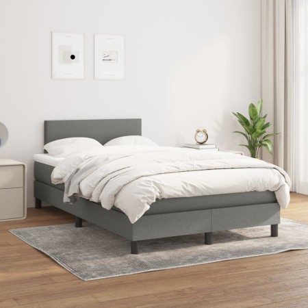 Cama box spring con colchón tela gris oscuro 120x200 cm de vidaXL, Camas y somieres - Ref: Foro24-3139882, Precio: 414,62 €, ...