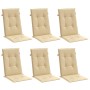 Cojines silla respaldo alto 6 uds tela beige melange 120x50x4cm en Decoración | Comprar online en Foru.es
