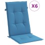 Cojines silla respaldo alto 6 uds tela azul melange 120x50x4 cm en Decoración | Comprar online en Foru.es