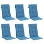 Cojines silla respaldo alto 6 uds tela azul melange 120x50x4 cm en Decoración | Comprar online en Foru.es