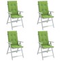 Cojines silla respaldo alto 4 uds tela verde melange 120x50x4cm en Decoración | Comprar online en Foru.es