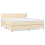 Cama box spring con colchón tela color crema 160x200 cm de vidaXL, Camas y somieres - Ref: Foro24-3140470, Precio: 504,95 €, ...