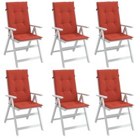 Cojines silla respaldo alto 6 uds tela rojo melange 120x50x4 cm en Decoración | Comprar online en Foru.es