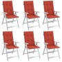 Cojines silla respaldo alto 6 uds tela rojo melange 120x50x4 cm en Decoración | Comprar online en Foru.es