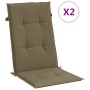 Cojines silla respaldo alto 2 uds tela taupe melange 120x50x4cm en Decoración | Comprar online en Foru.es