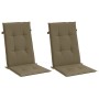 Cojines silla respaldo alto 2 uds tela taupe melange 120x50x4cm en Decoración | Comprar online en Foru.es