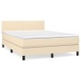 Cama box spring con colchón tela color crema 140x200 cm de vidaXL, Camas y somieres - Ref: Foro24-3139902, Precio: 449,24 €, ...