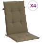 Cojines silla respaldo alto 4 uds tela taupe melange 120x50x4cm en Decoración | Comprar online en Foru.es