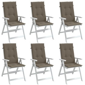 Cojines silla respaldo alto 6 uds tela taupe melange 120x50x4cm en Decoración | Comprar online en Foru.es