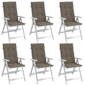 Cojines silla respaldo alto 6 uds tela taupe melange 120x50x4cm en Decoración | Comprar online en Foru.es
