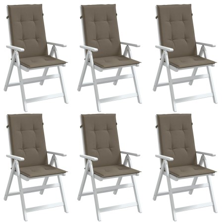 Cojines silla respaldo alto 6 uds tela taupe melange 120x50x4cm en Decoración | Comprar online en Foru.es