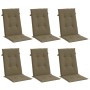 Cojines silla respaldo alto 6 uds tela taupe melange 120x50x4cm en Decoración | Comprar online en Foru.es