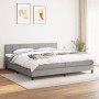 Cama box spring con colchón tela gris claro 200x200 cm de vidaXL, Camas y somieres - Ref: Foro24-3140081, Precio: 589,55 €, D...