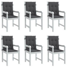 Cojines silla respaldo bajo 6 ud tela gris antracita melange en Decoración | Comprar online en Foru.es