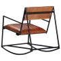 Silla mecedora de cuero auténtico marrón de vidaXL, Mecedoras - Ref: Foro24-282903, Precio: 150,51 €, Descuento: %