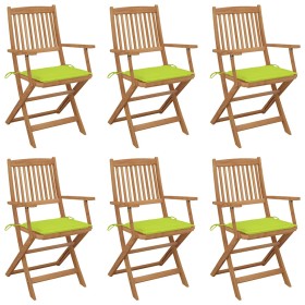 Sillas de jardín plegables 6 uds y cojines madera maciza acacia en Sillas de jardín | Comprar online en Foru.es
