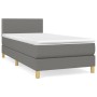 Cama box spring con colchón tela gris oscuro 100x200 cm de vidaXL, Camas y somieres - Ref: Foro24-3140514, Precio: 297,79 €, ...