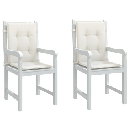 Cojines silla respaldo bajo 2 ud tela crema melange 100x50x4 cm en Decoración | Comprar online en Foru.es