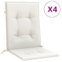 Cojines silla respaldo bajo 4 ud tela crema melange 100x50x4 cm en Decoración | Comprar online en Foru.es