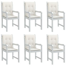 Cojines silla respaldo bajo 6 ud tela crema melange 100x50x4 cm en Decoración | Comprar online en Foru.es