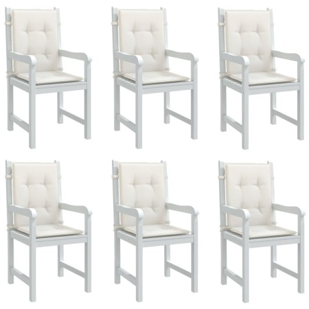 Cojines silla respaldo bajo 6 ud tela crema melange 100x50x4 cm en Decoración | Comprar online en Foru.es