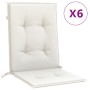 Cojines silla respaldo bajo 6 ud tela crema melange 100x50x4 cm en Decoración | Comprar online en Foru.es