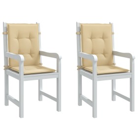 Cojines silla respaldo bajo 2 ud tela beige melange 100x50x4 cm en Decoración | Comprar online en Foru.es