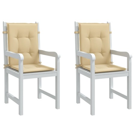 Cojines silla respaldo bajo 2 ud tela beige melange 100x50x4 cm en Decoración | Comprar online en Foru.es
