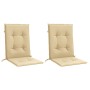 Cojines silla respaldo bajo 2 ud tela beige melange 100x50x4 cm en Decoración | Comprar online en Foru.es