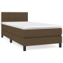Cama box spring con colchón tela marrón oscuro 90x200 cm de vidaXL, Camas y somieres - Ref: Foro24-3140028, Precio: 289,37 €,...
