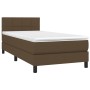 Cama box spring con colchón tela marrón oscuro 90x200 cm de vidaXL, Camas y somieres - Ref: Foro24-3140028, Precio: 289,37 €,...