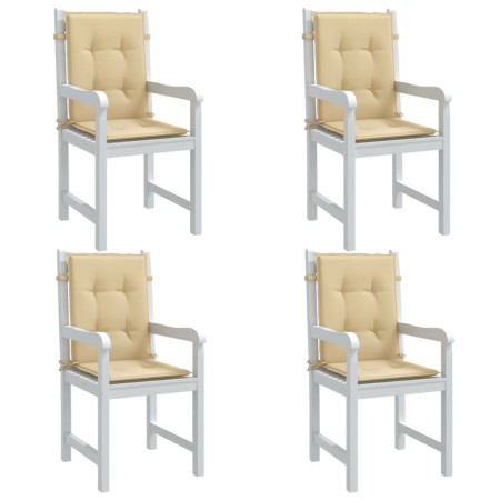 Cojines silla respaldo bajo 4 ud tela beige melange 100x50x4 cm en Decoración | Comprar online en Foru.es