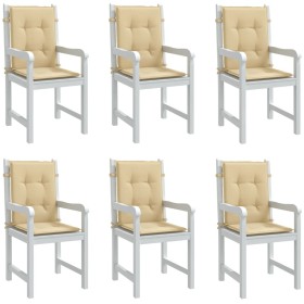 Cojines silla respaldo bajo 6 ud tela beige melange 100x50x4 cm en Decoración | Comprar online en Foru.es
