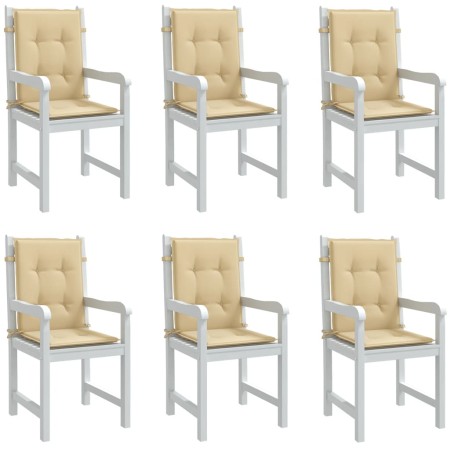 Cojines silla respaldo bajo 6 ud tela beige melange 100x50x4 cm en Decoración | Comprar online en Foru.es