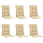Cojines silla respaldo bajo 6 ud tela beige melange 100x50x4 cm en Decoración | Comprar online en Foru.es