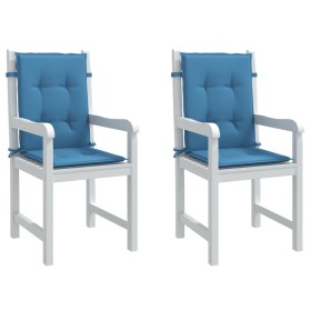 Cojines silla respaldo bajo 2 ud tela azul melange 100x50x4 cm en Decoración | Comprar online en Foru.es