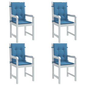 Cojines silla respaldo bajo 4 ud tela azul melange 100x50x4 cm en Decoración | Comprar online en Foru.es