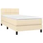Box spring bed with cream fabric mattress 100x200 cm by vidaXL, Beds and slatted bases - Ref: Foro24-3140038, Price: 293,78 €...