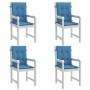 Cojines silla respaldo bajo 4 ud tela azul melange 100x50x4 cm en Decoración | Comprar online en Foru.es