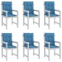 Cojines silla respaldo bajo 6 ud tela azul melange 100x50x4 cm en Decoración | Comprar online en Foru.es