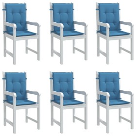 Cojines silla respaldo bajo 6 ud tela azul melange 100x50x4 cm en Decoración | Comprar online en Foru.es