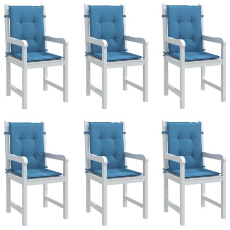 Cojines silla respaldo bajo 6 ud tela azul melange 100x50x4 cm en Decoración | Comprar online en Foru.es