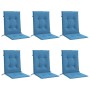 Cojines silla respaldo bajo 6 ud tela azul melange 100x50x4 cm en Decoración | Comprar online en Foru.es