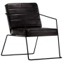 Sillón de cuero auténtico negro de vidaXL, Sillones - Ref: Foro24-284413, Precio: 220,56 €, Descuento: %