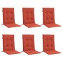Cojines silla respaldo bajo 6 ud tela rojo melange 100x50x4 cm en Decoración | Comprar online en Foru.es
