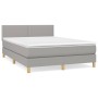 Cama box spring con colchón tela gris claro 140x200 cm de vidaXL, Camas y somieres - Ref: Foro24-3140537, Precio: 410,48 €, D...