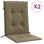 Cojines silla respaldo bajo 2 ud tela taupe melange 100x50x4 cm en Decoración | Comprar online en Foru.es